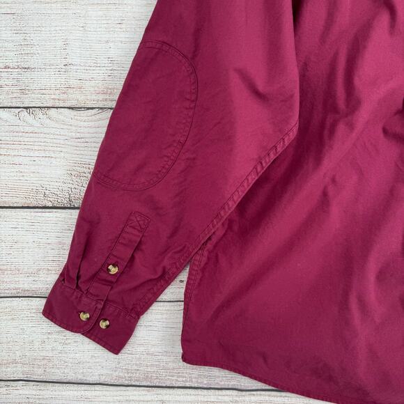Cabela's Long Sleeve Button Down Shirt Mens XL Red Burgundy - Picture 7 of 12